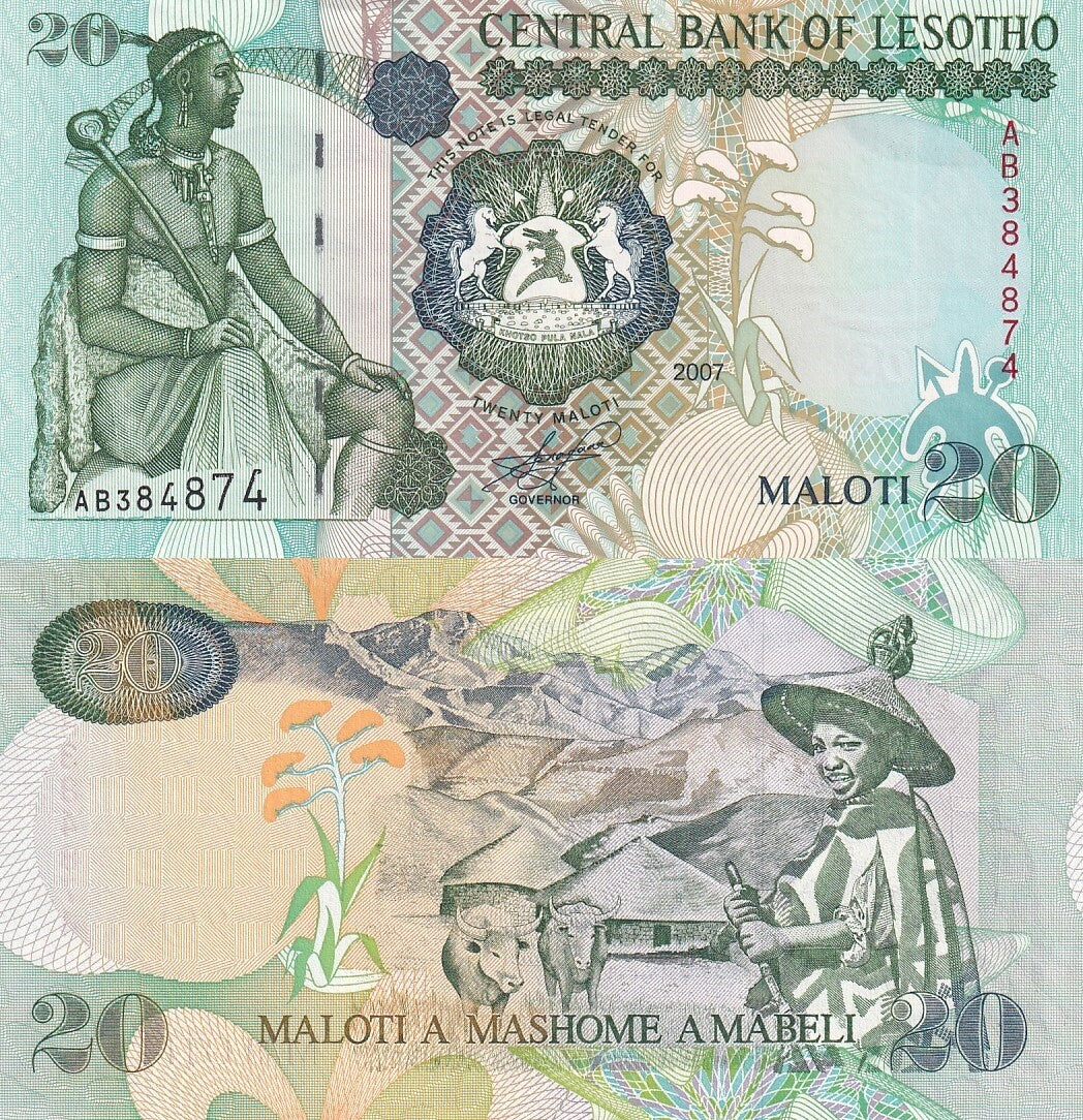 Lesotho 20 Moloti 2007 P 16f UNC