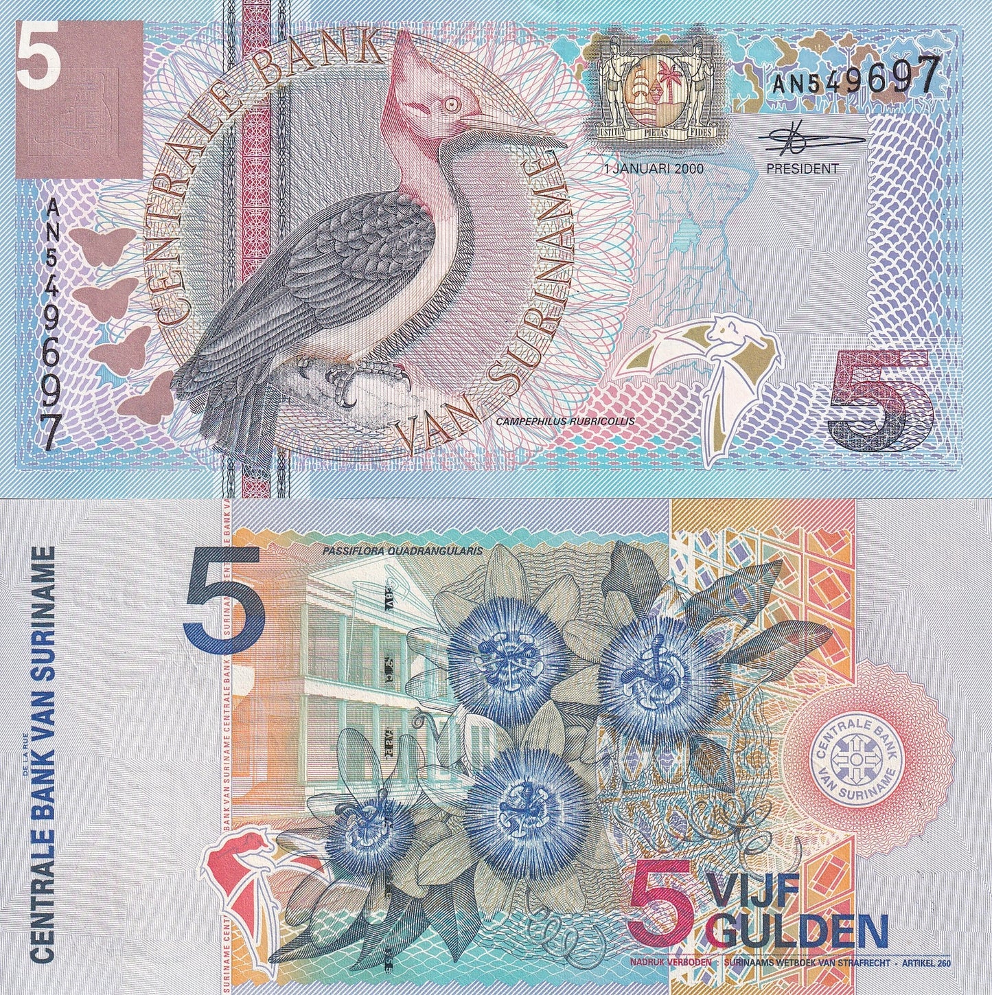 Suriname 5 Gulden 2000 P 146 UNC