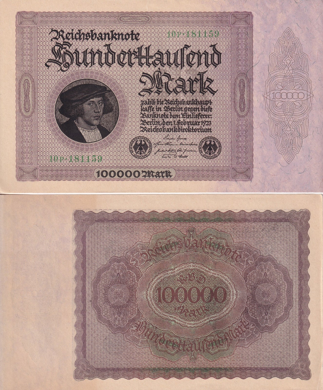 Germany 100000 Mark P 83 1923 AU - UNC Large Size Note