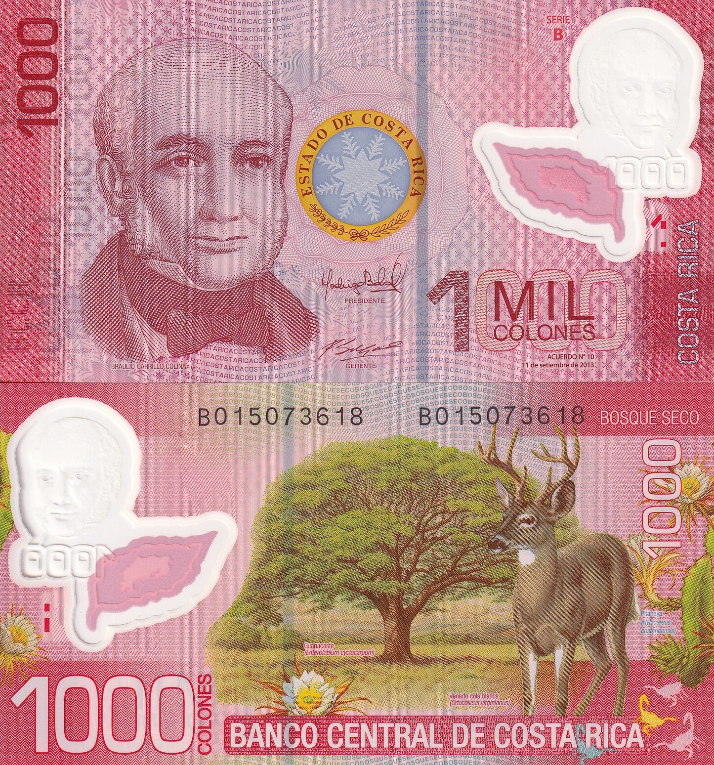 Costa Rica 1000 Colones 2013 P 274b Polymer UNC