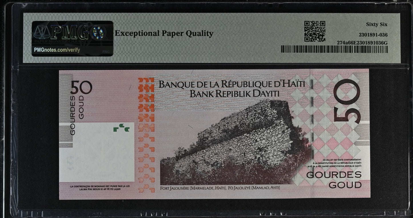 Haiti Commemorative 50 Gourdes 2004 P 274a UNC PMG 66 EPQ