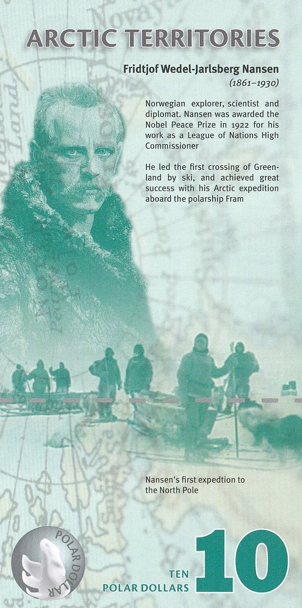 Arctic Territories 10 Dollars 2010 Polymer Specimen UNC