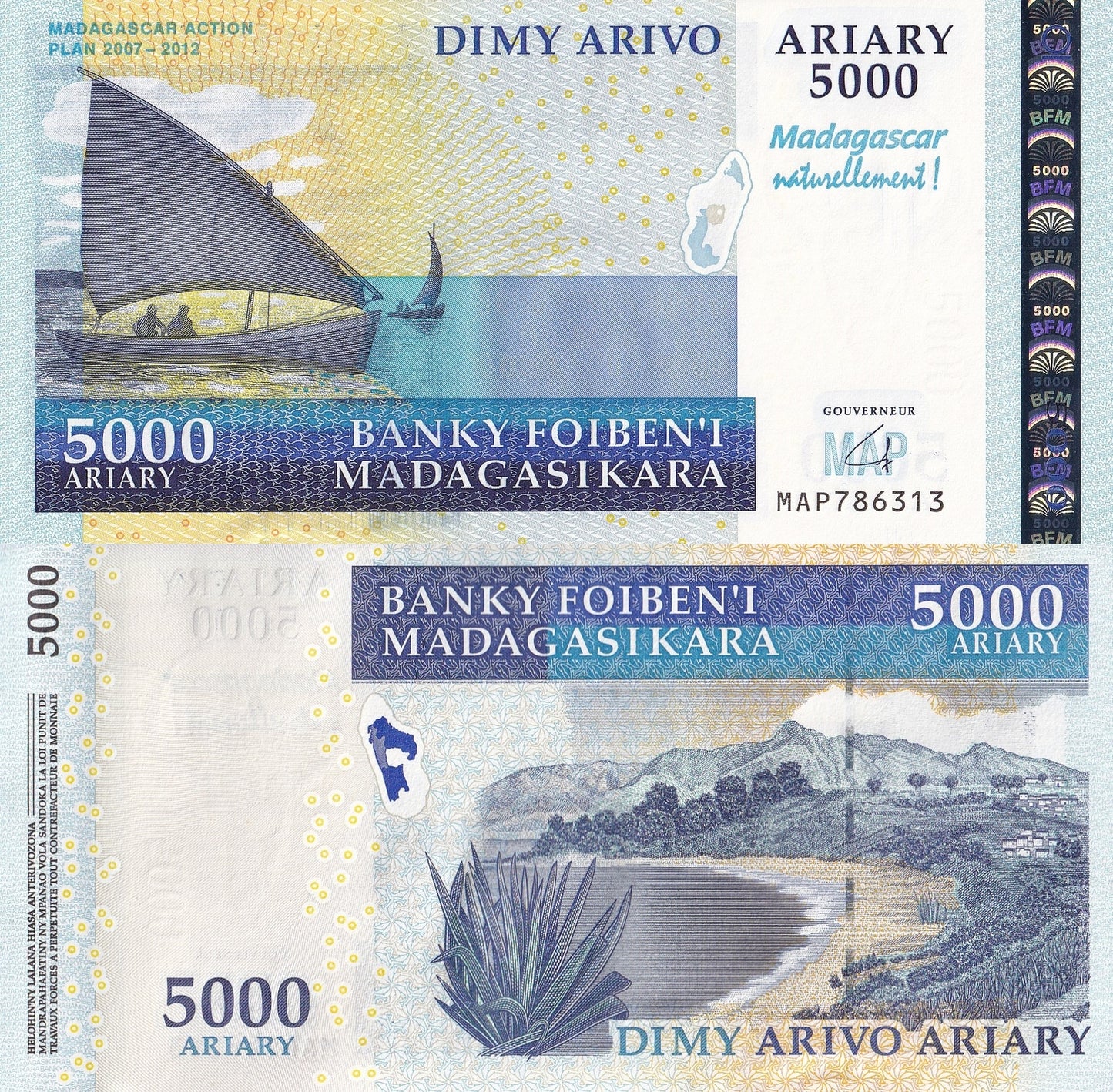 Madagascar 5000 Ariary 2008 P 94 UNC Commemorative