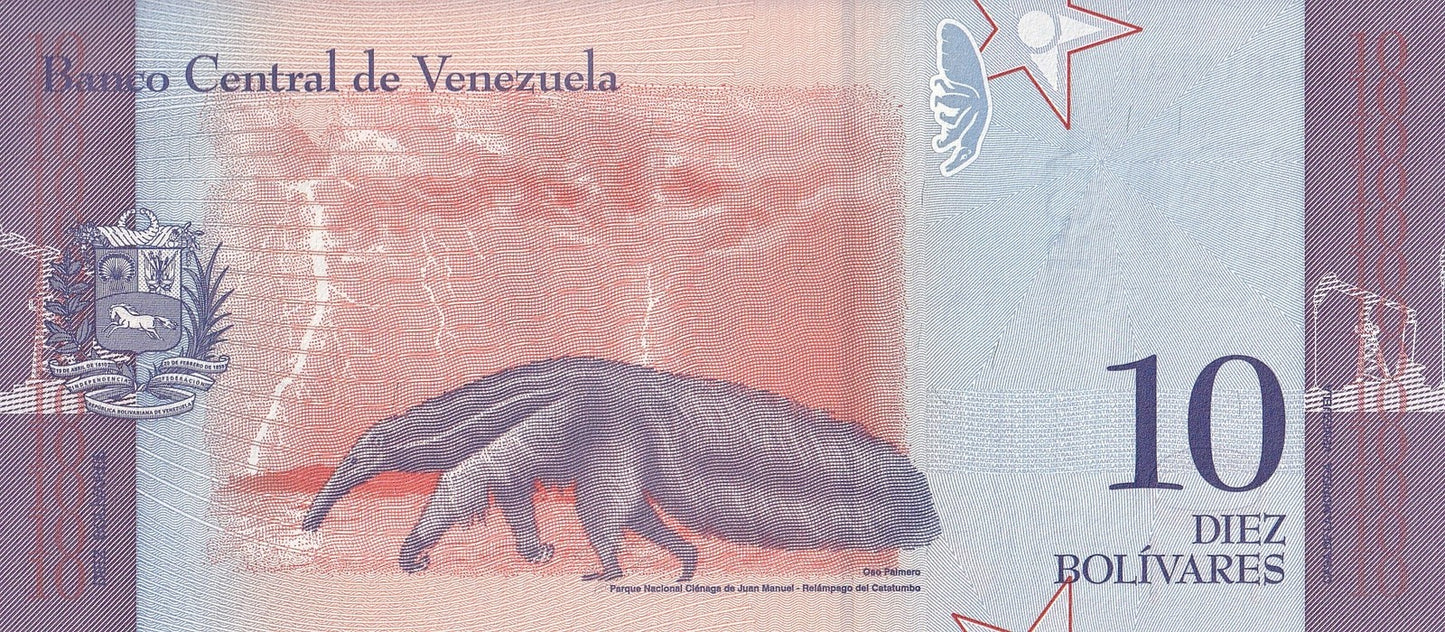Venezuela 10 Bolivares 2018 P 103 UNC