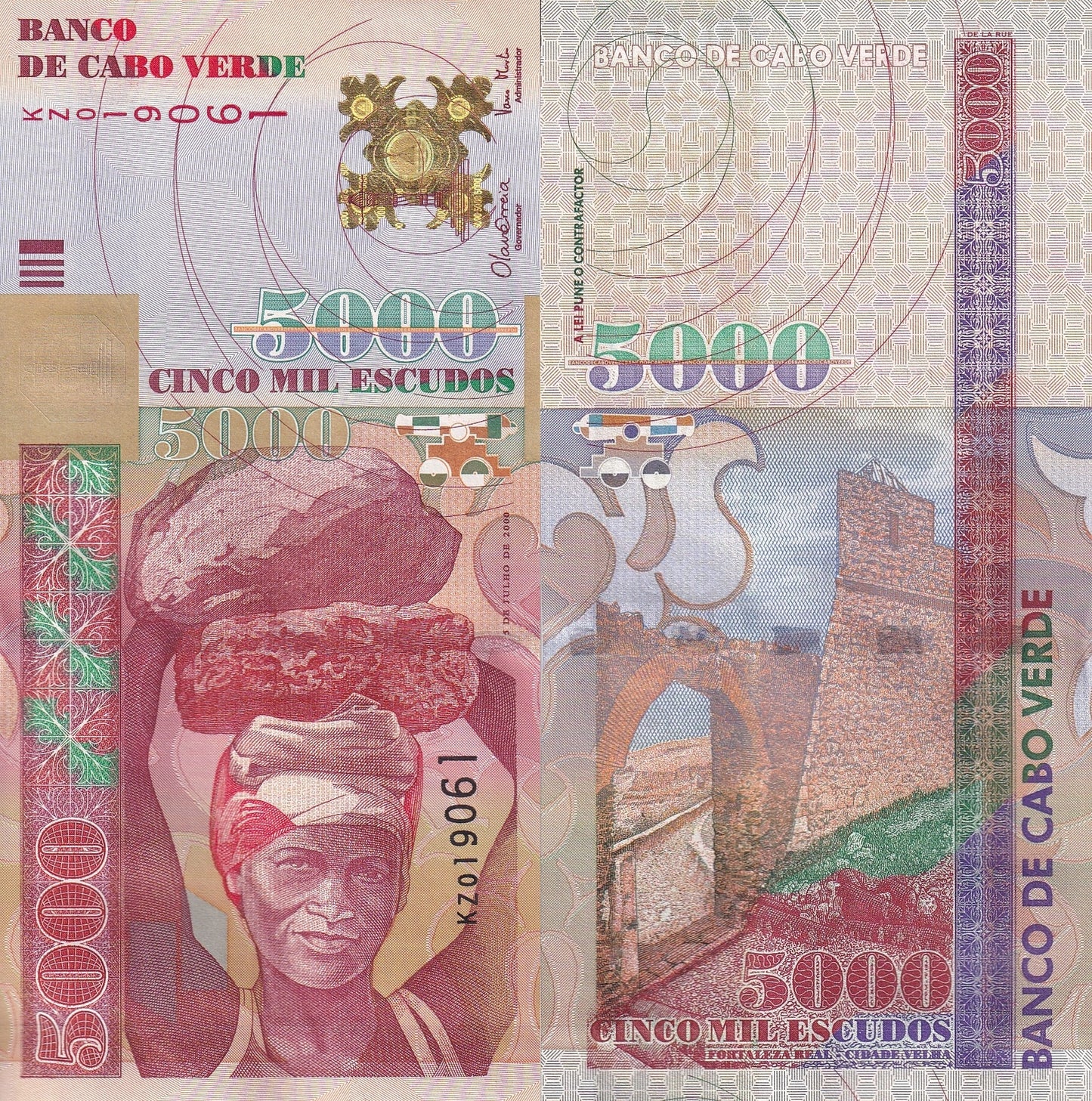 Cabo Verde 5000 Escudo 2000 P 67a UNC