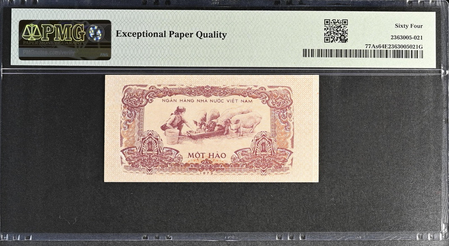 Viet Nam Vietnam State Bank SPECIMEN 1 Hao 1972 P 77As UNC PMG 64 EPQ