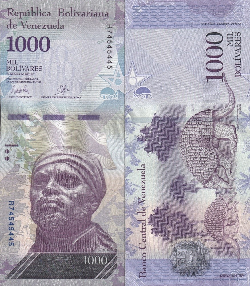 Venezuela 1000 Bolivars 2016-2017 P 95 Random Sign UNC 1/10 Bundle LOT 10 pcs