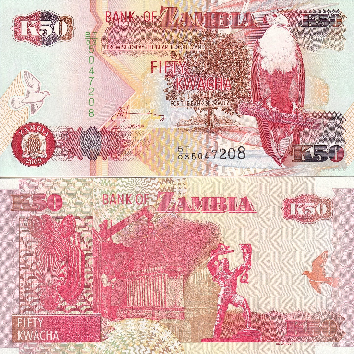 Zambia 50 Kwacha 2009 P 37h UNC