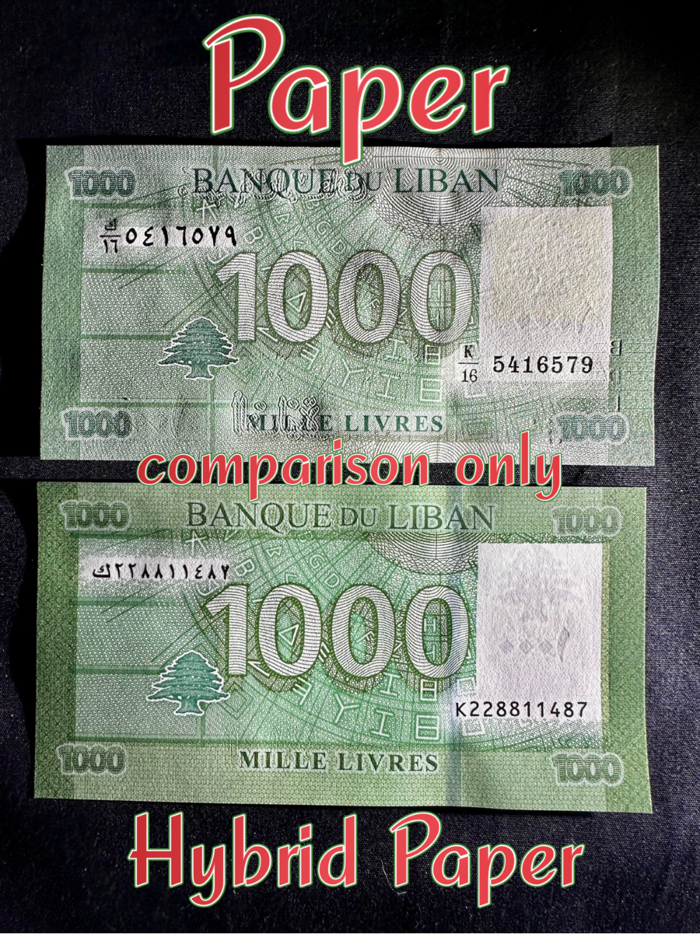 Lebanon 1000 Livres 2016 P 90c UNC Hybrid series K228