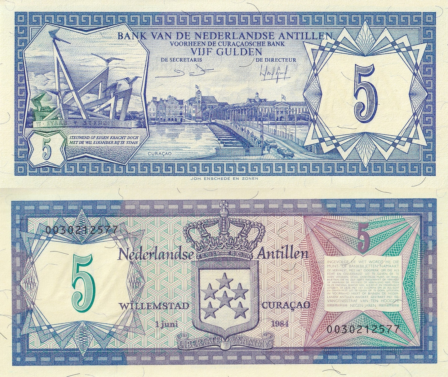 Netherlands Antilles 5 Gulden 1984 P 15b UNC