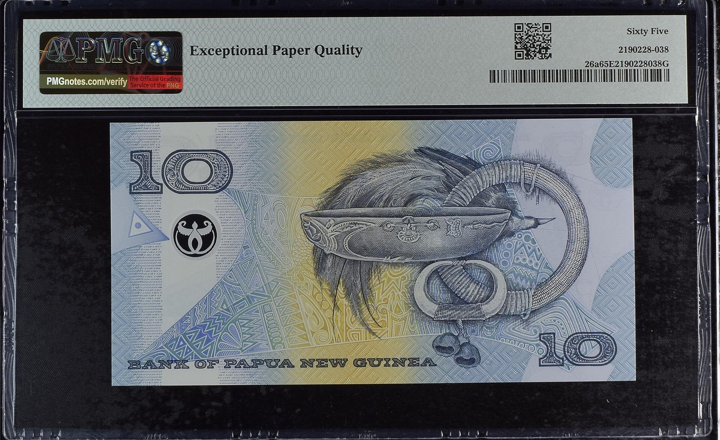 Papua New Guinea 10 Kina ND (2000) P 26a Polymer UNC PMG 65 EPQ 2nd TOP POP