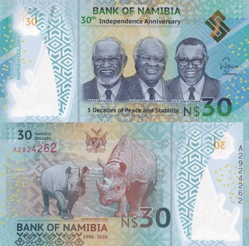 Namibia 30 Namibia Dollars 2020 P 18 Polymer UNC Commemorative
