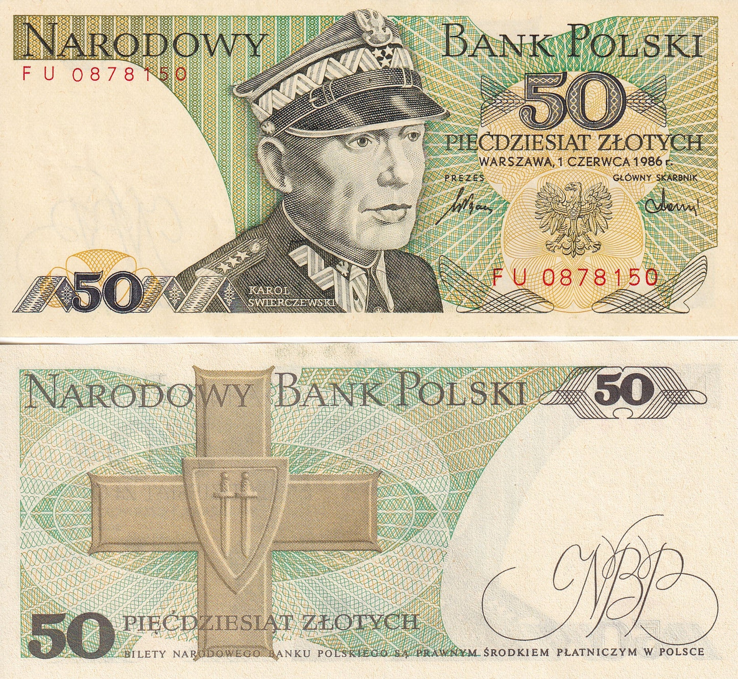 Poland 50 Zlotych 1986 P 142c UNC