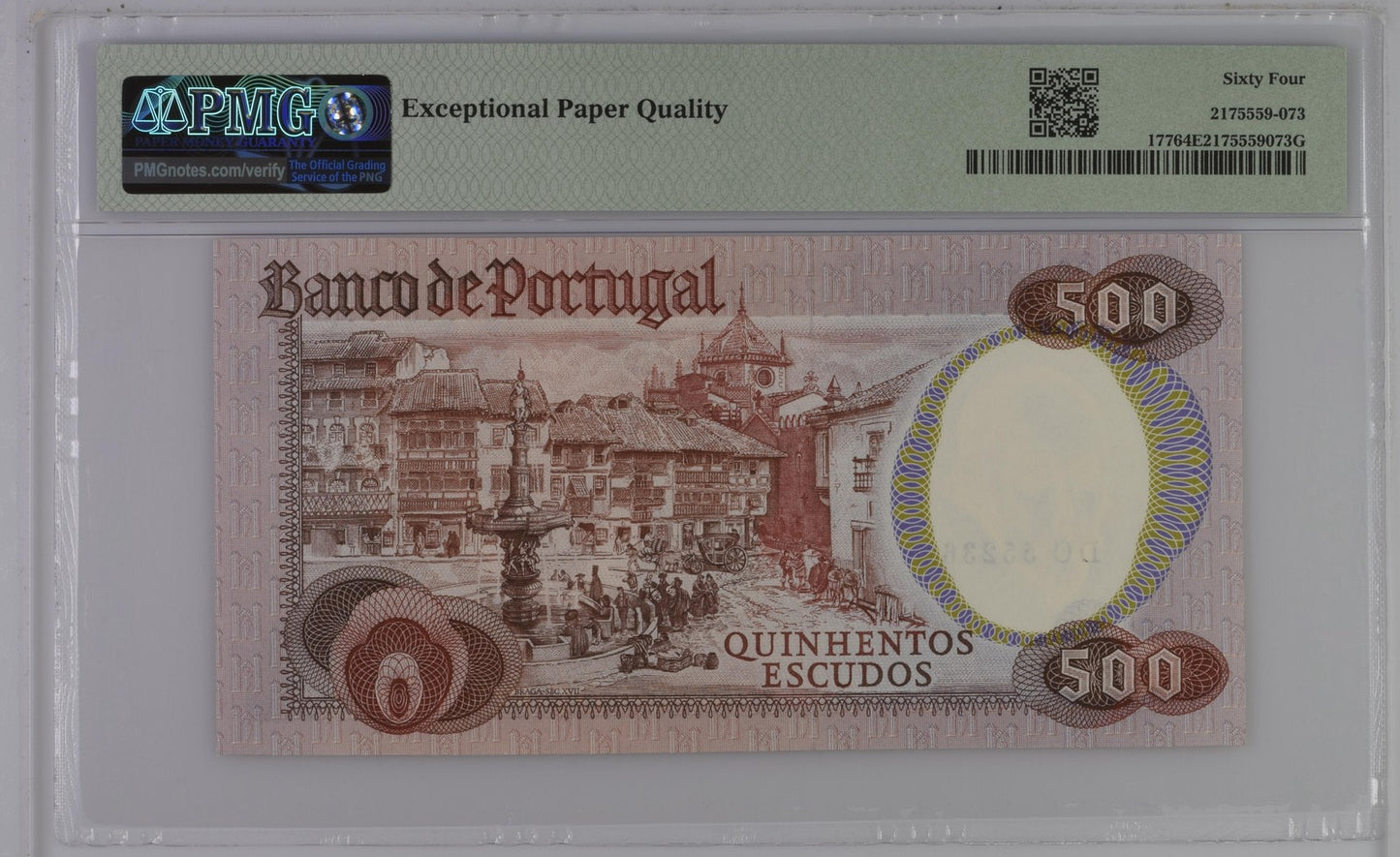 Portugal Banco de Portugal 500 Escudos 1979 (ND 1982) P 177 UNC PMG 64 EPQ