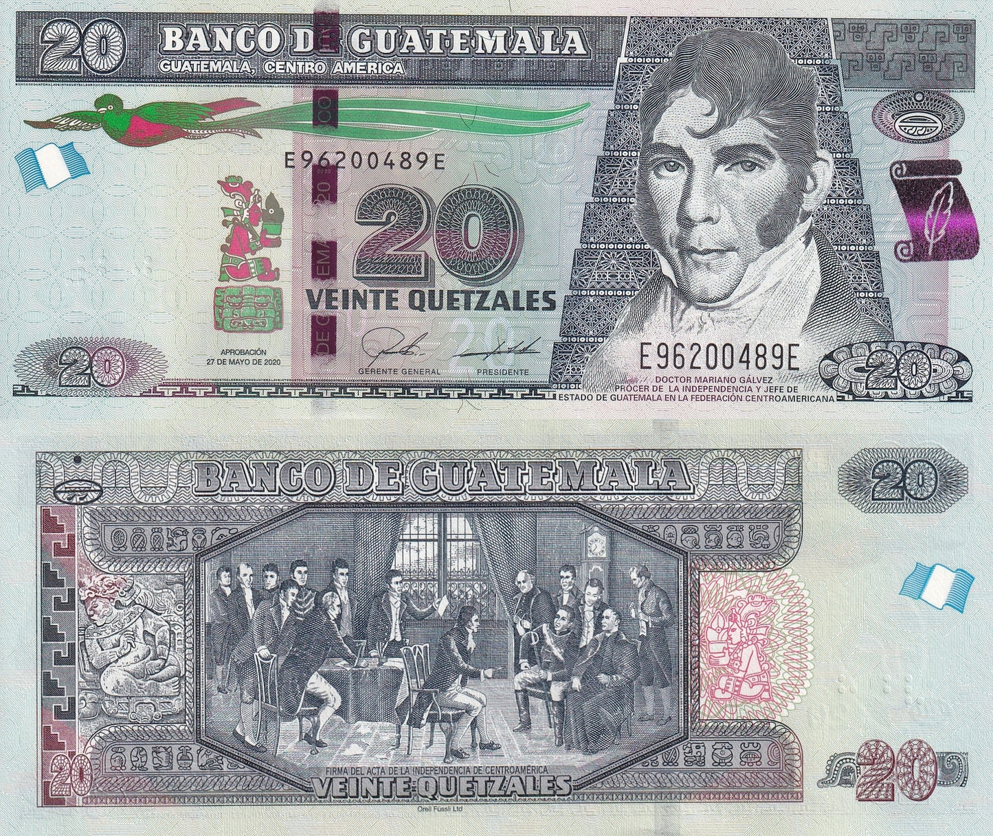 Guatemala 20 Quetzales 2020 (2023) P 124 UNC