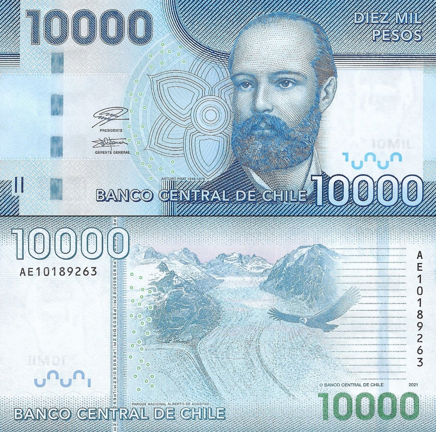 Chile 10000 Pesos 2021 P 164 UNC