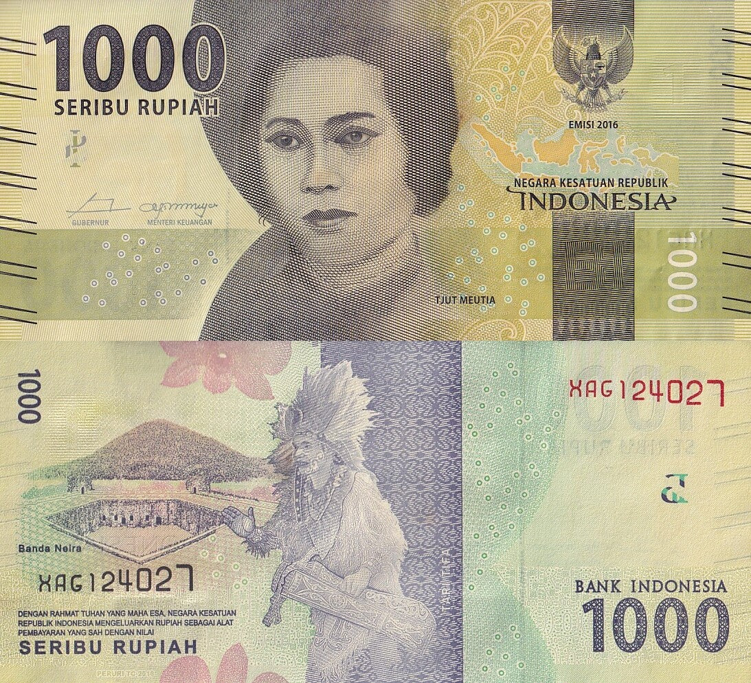 Indonesia 1000 Rupiah 2016/2018 P 154c(1) UNC