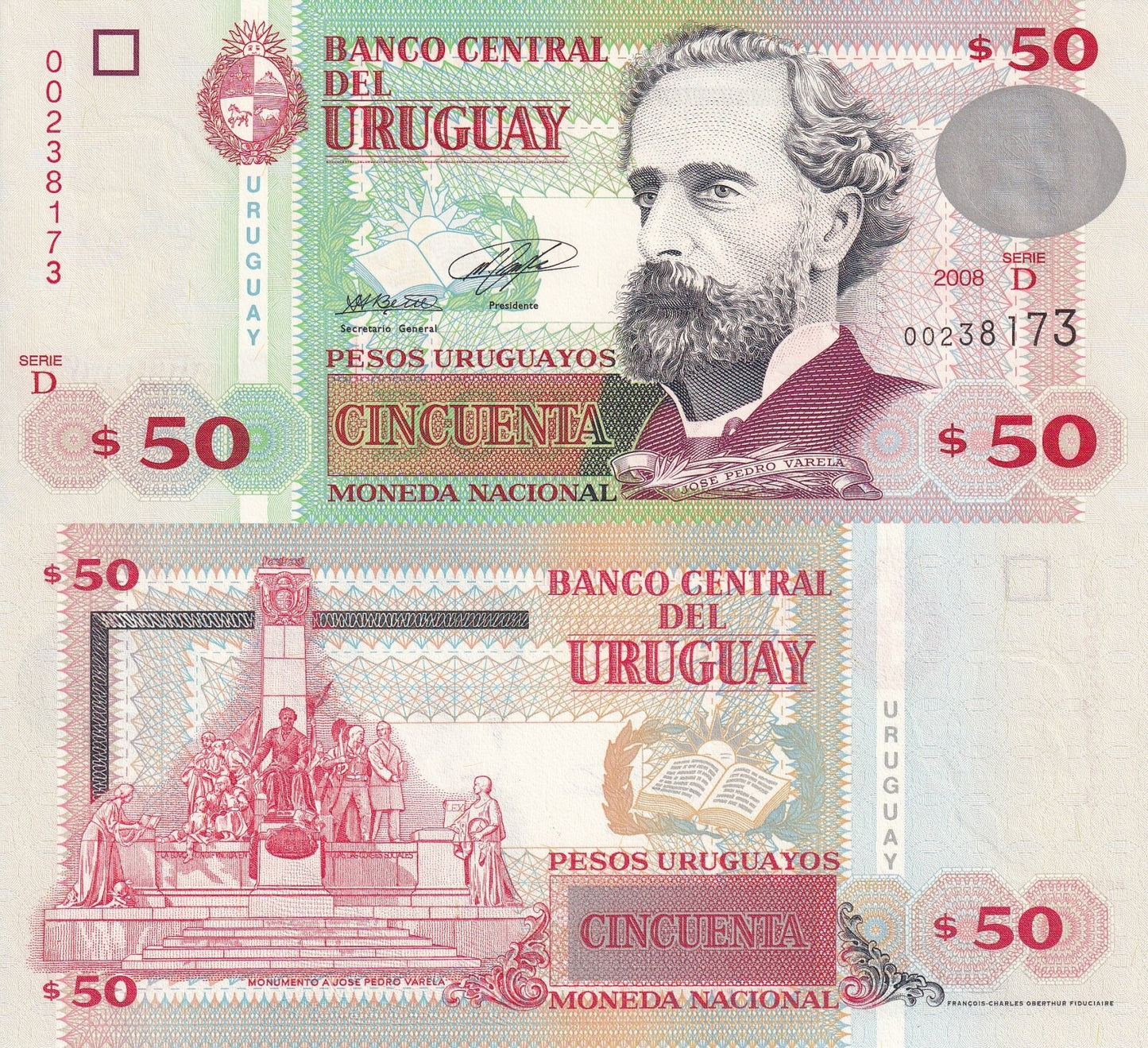 Uruguay 50 Pesos Uruguayos 2008 P 87a UNC