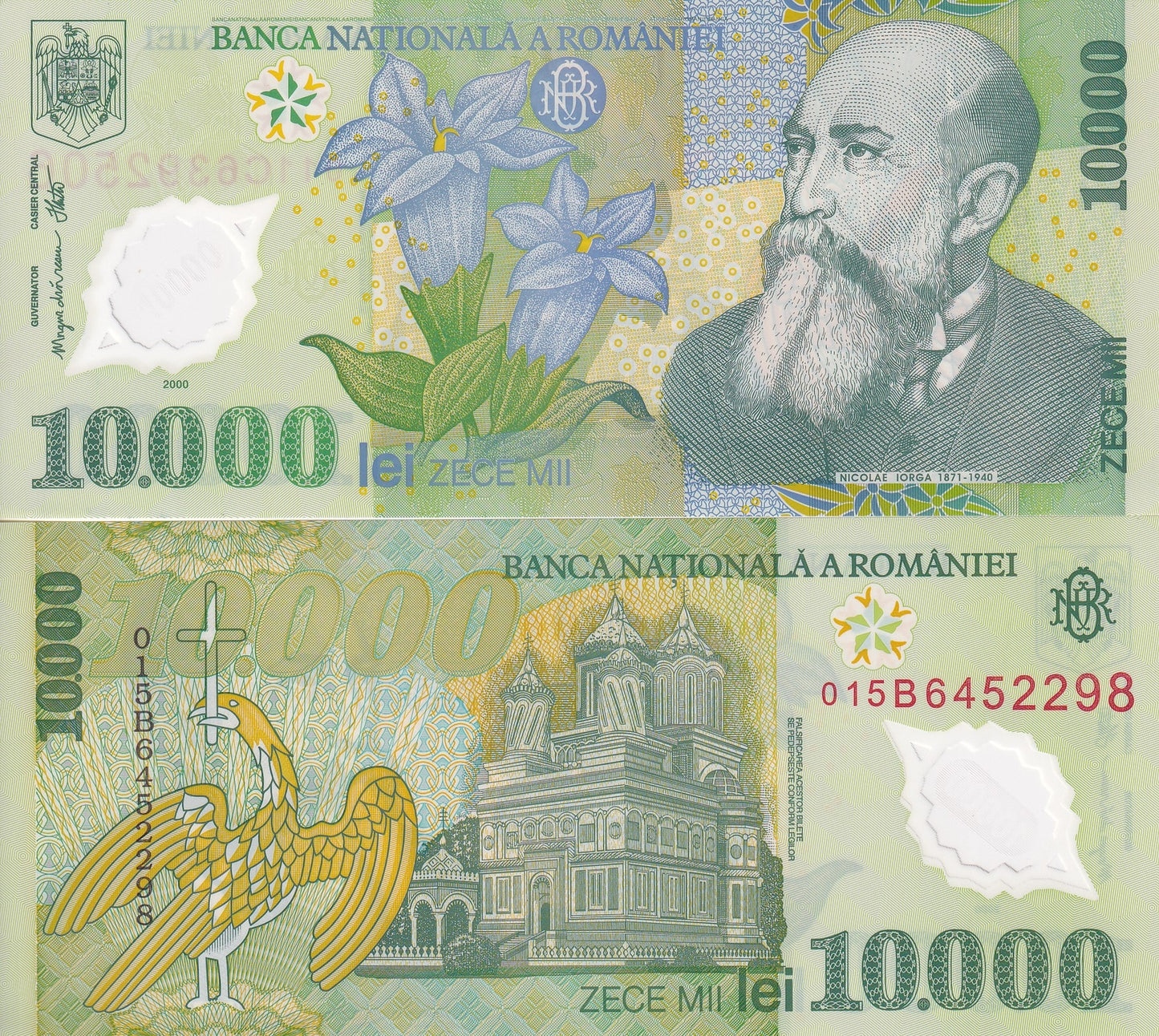 Romania 10000 lei 2001 P 112 Polymer UNC