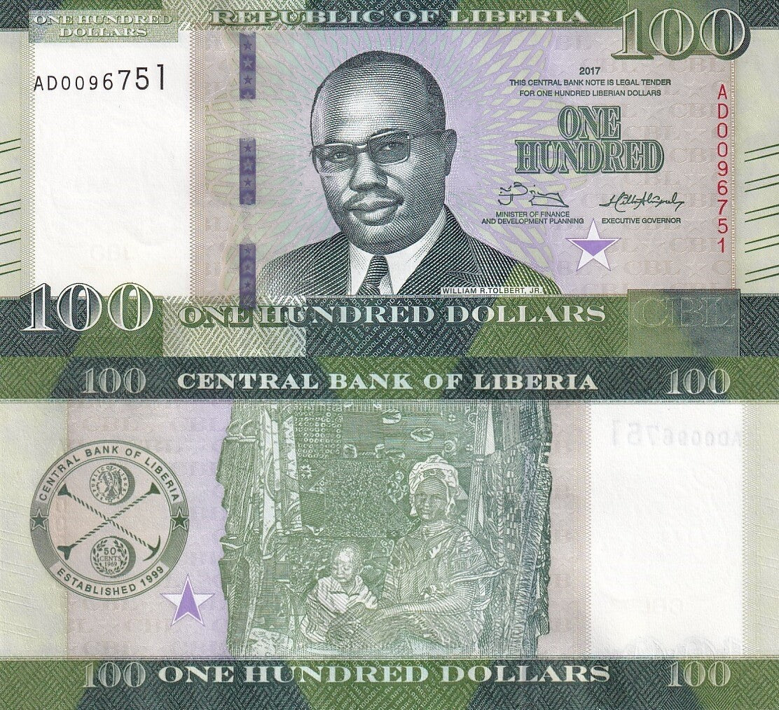 Liberia 100 Dollars 2017 P 35b UNC