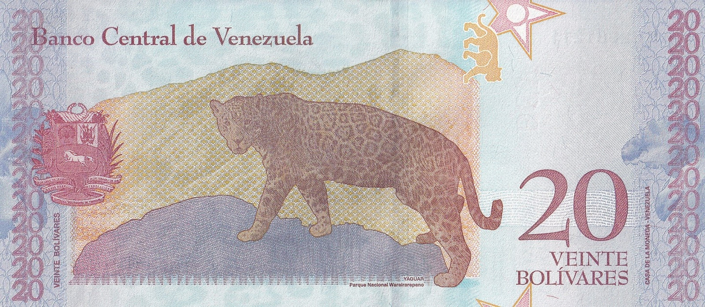 Venezuela 20 Bolivares 2018 P 104 UNC