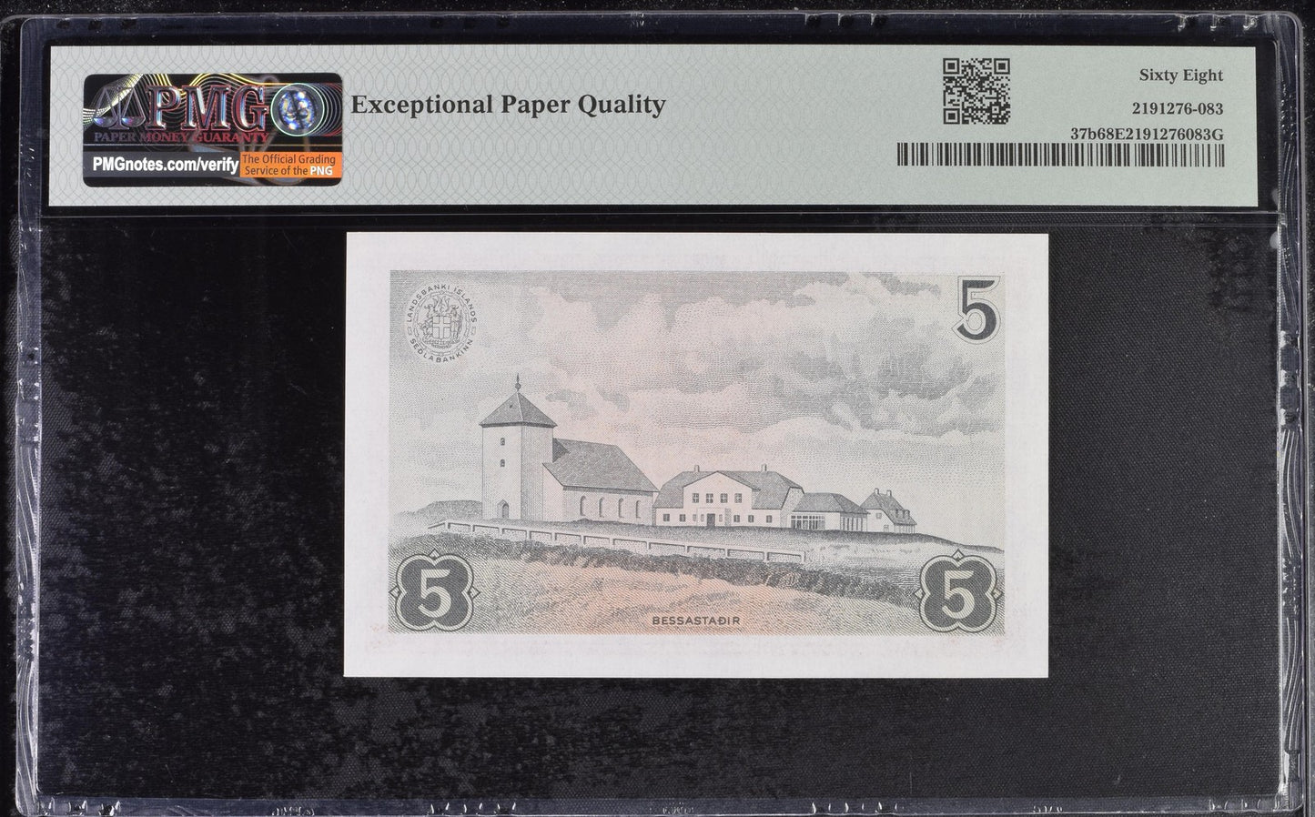 Iceland Landsbanki Islands 5 Kronur 1957 P 37b UNC PMG 68 EPQ TOP POP