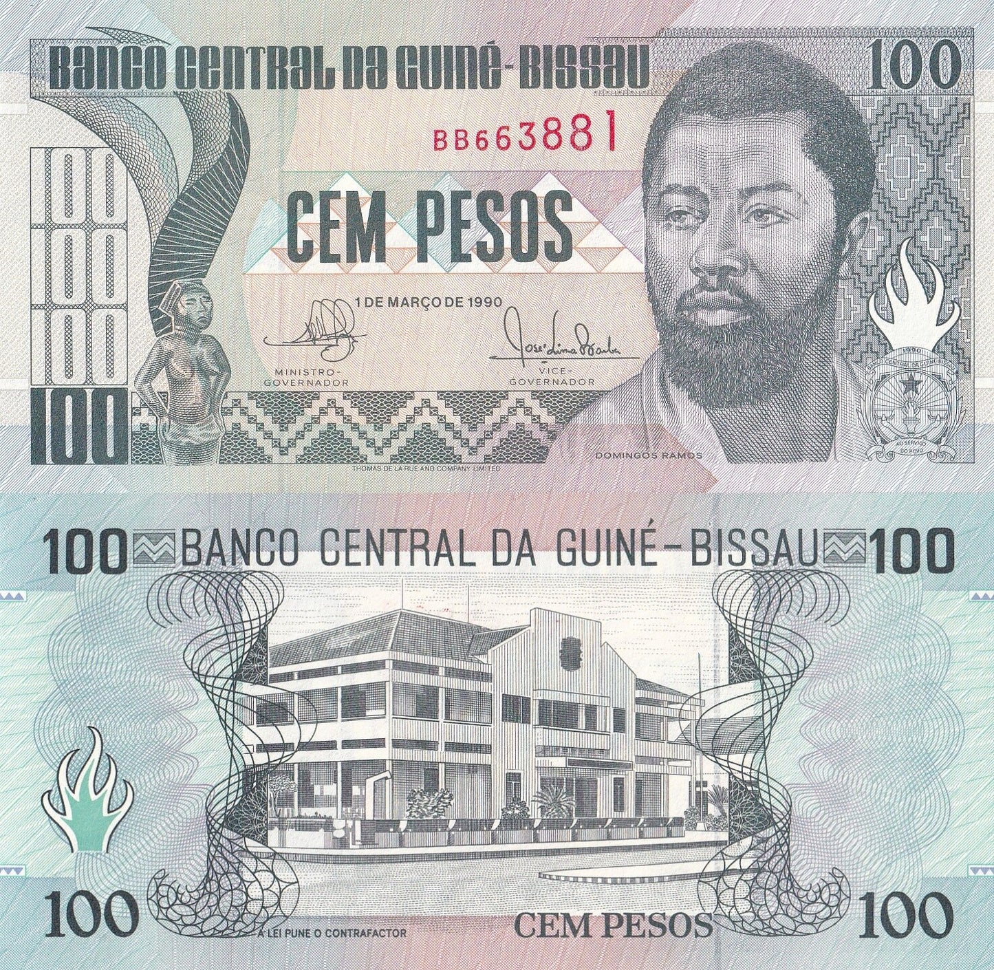Guinea Bissau 100 Pesos 1990 P 11 UNC