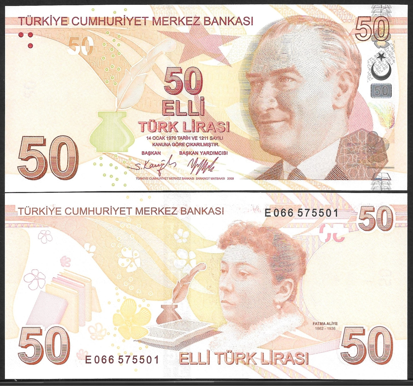 Turkey 50 Turk Lirasi 2022 P 225 UNC