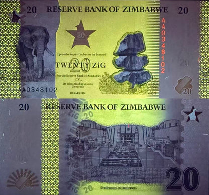 Zimbabwe 20 Zig 2026 P NEW Design UNC