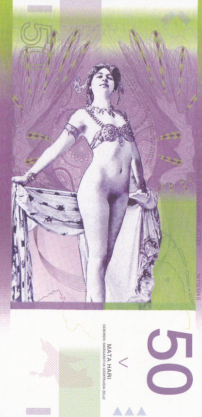 Netherlands Test Note 50 Gulden 2019 Mata Hari UNC Commemorative AA Prefix