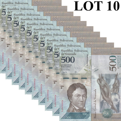Venezuela 500 Bolivars 2016-2017 P 94 Random Sign UNC 1/10 Bundle LOT 10 pcs