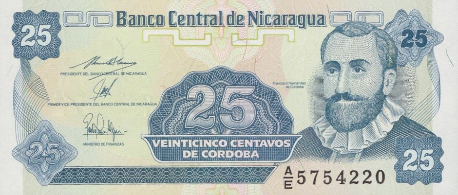 Nicaragua 25 Centavos de Cordoba ND (1991) P 170 UNC