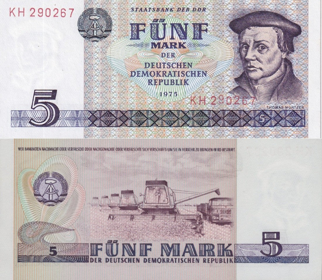 Germany Democratic Republic 5 Mark 1975 P 27a UNC