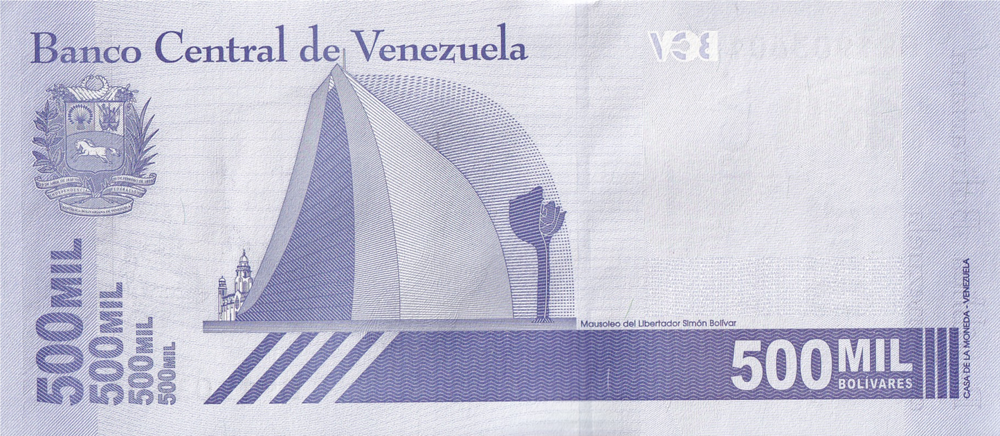 Venezuela 500000 Bolivares 2020/2021 P 113 UNC