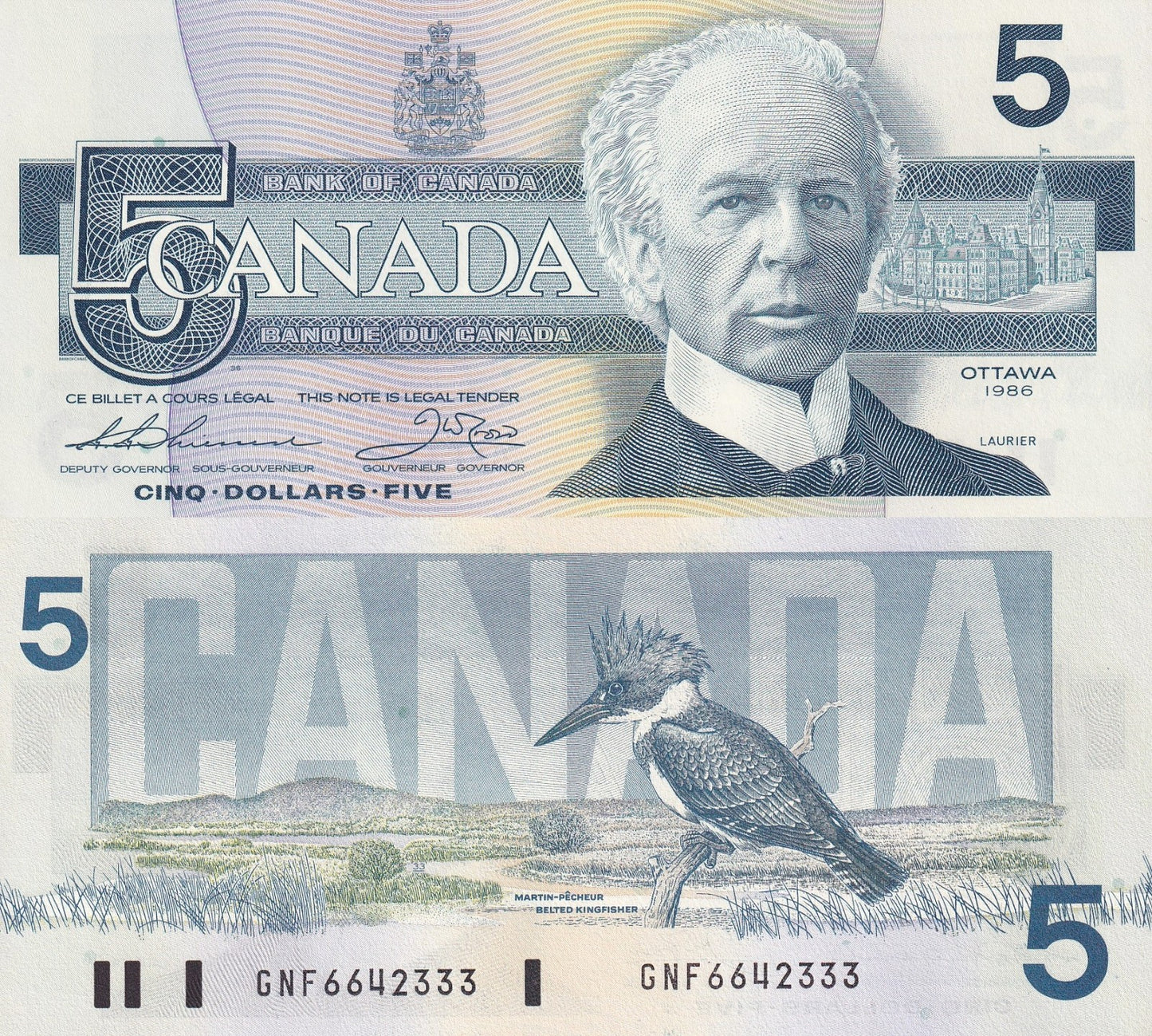 Canada 5 Dollars 1986 P 95 UNC