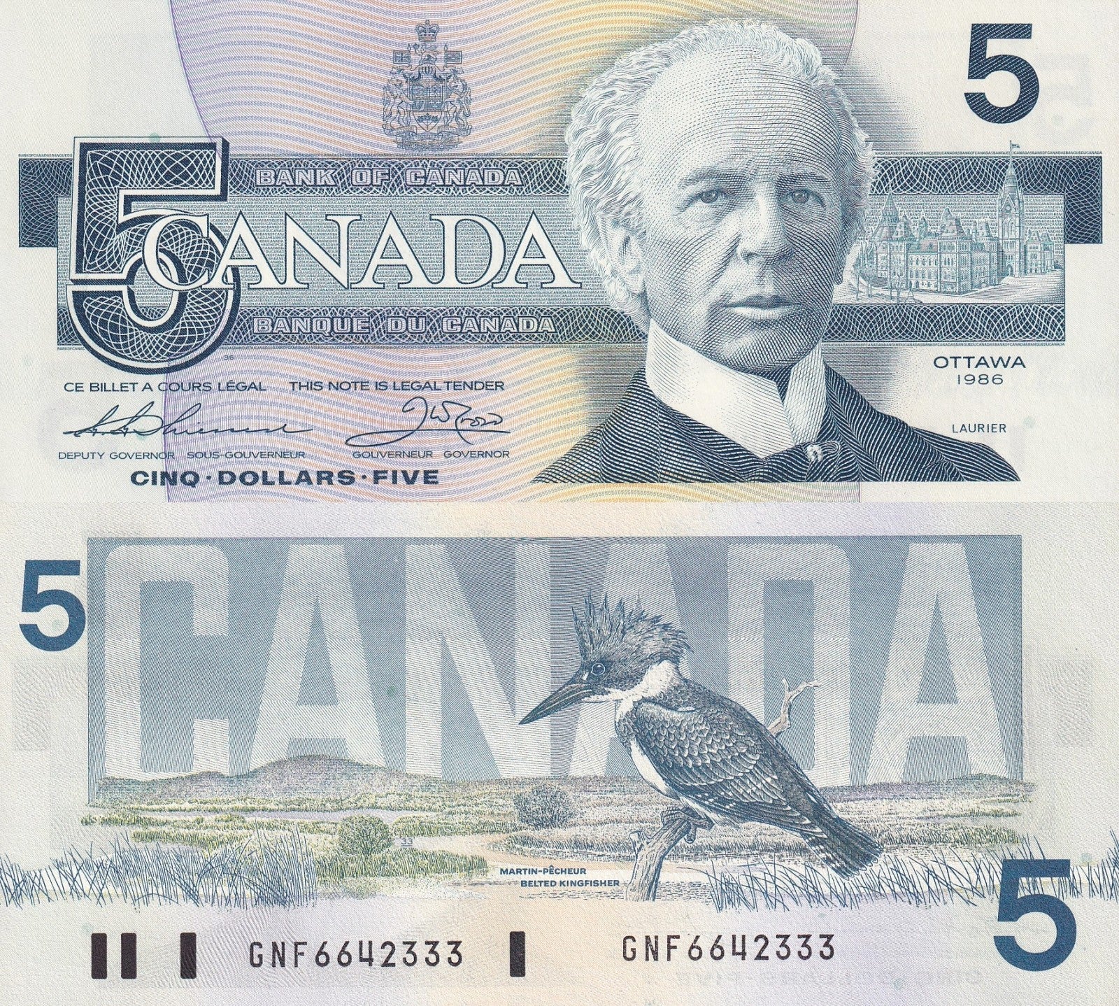 Canada 5 Dollars 1986 P 95 UNC