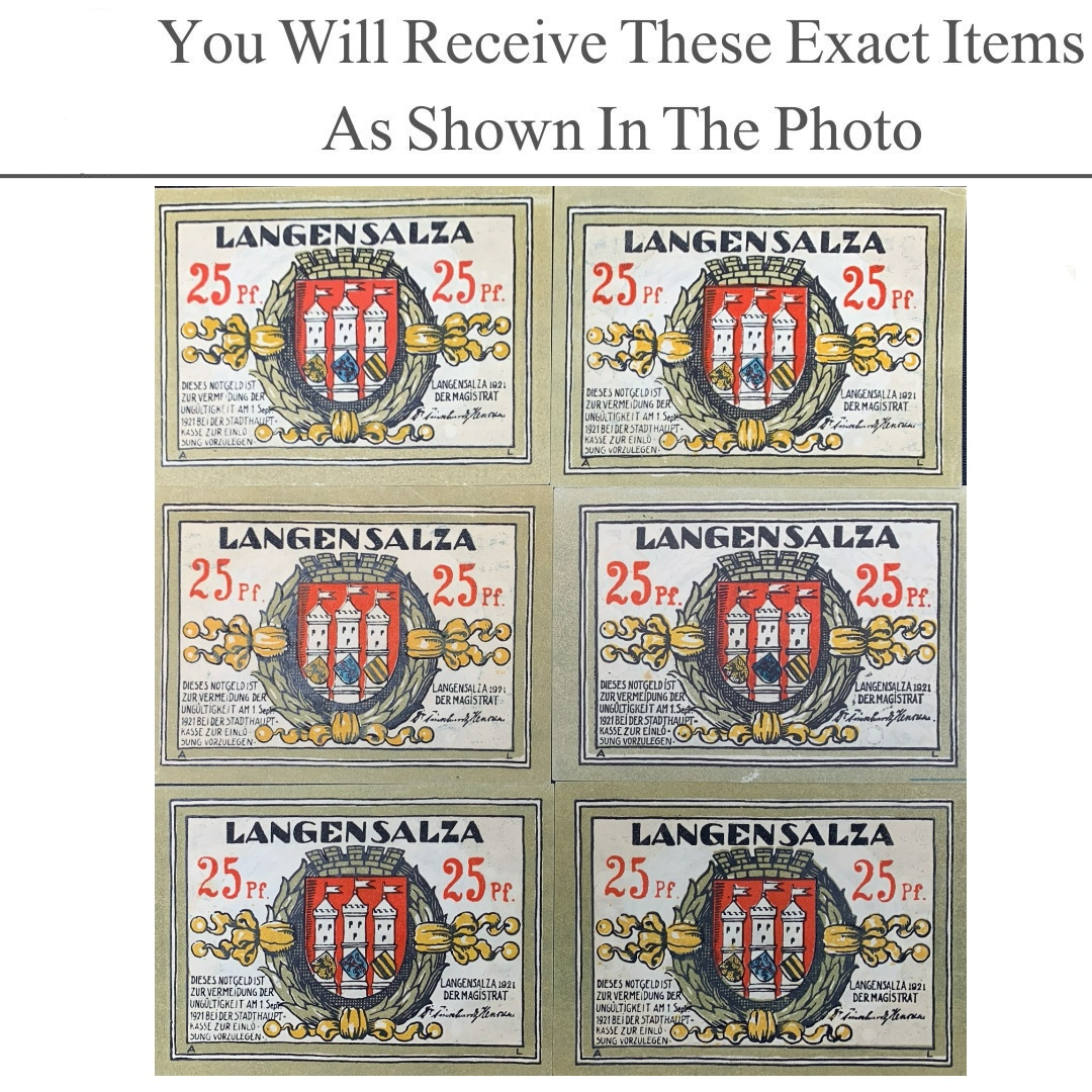 Germany Notgeld LANGGNSALZA 25 Pfennig 1921 Set 6 pcs