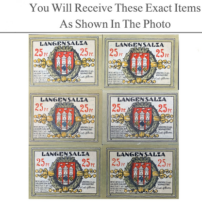 Germany Notgeld LANGGNSALZA 25 Pfennig 1921 Set 6 pcs