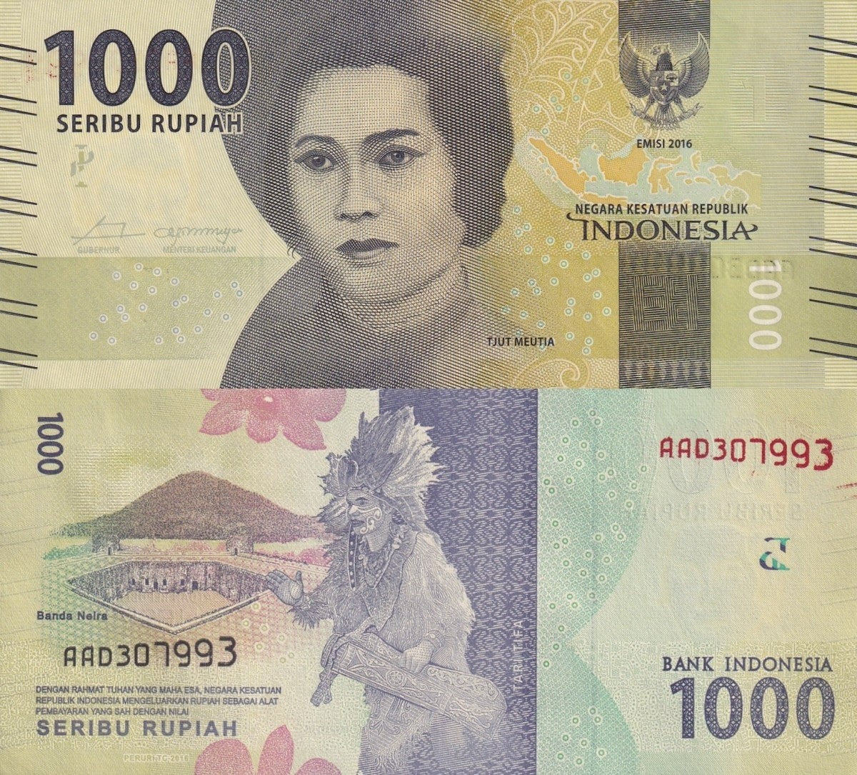 Indonesia 1000 Rupiah 2016 P 154a UNC