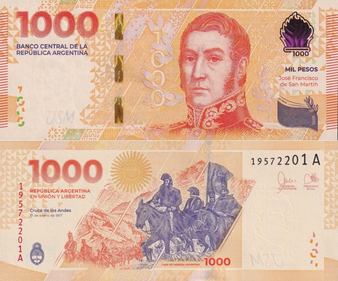 Argentina 1000 Pesos 2023 P 367 UNC New Design