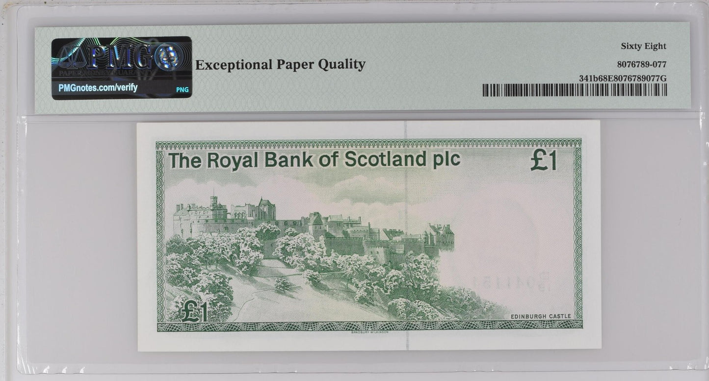 Scotland Royal Bank of Scotland plc £1 1983-85 P 341b UNC PMG 68 EPQ TOP POP