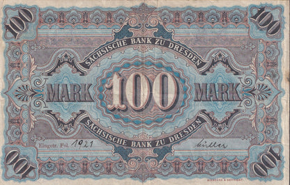 Germany 100 Mark 1911 P S952b Circulated