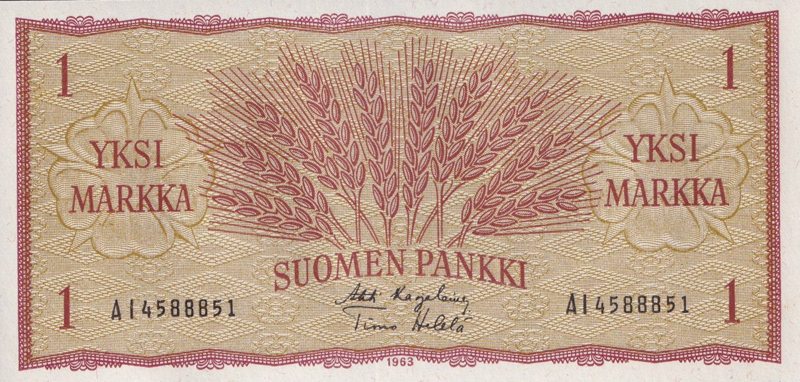 Finland 1 Markka 1963 P 98 UNC