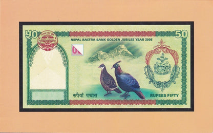 Nepal 50 Rupees 2005 P 52 UNC Commemorative With Folder