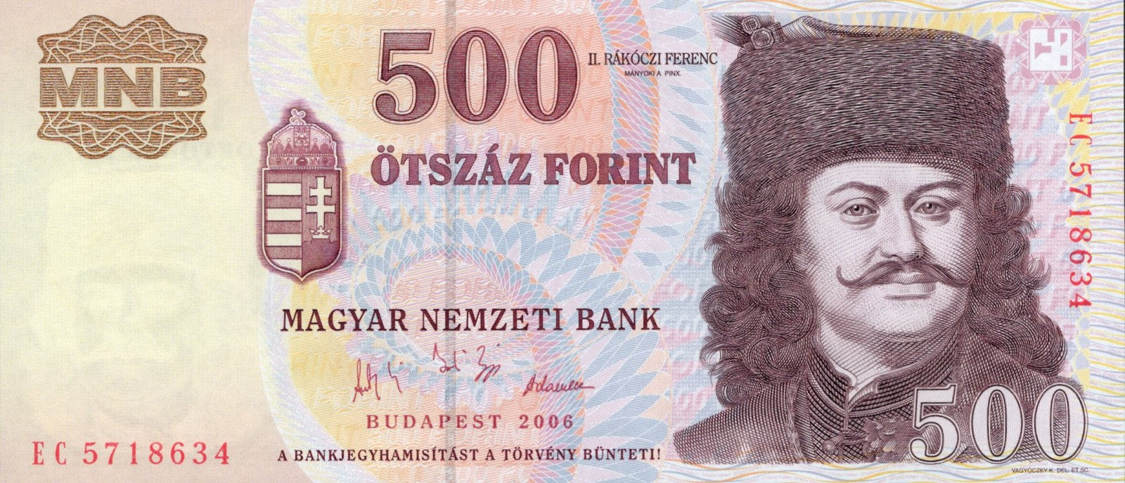 Hungary 500 Forint 2006 P 194 UNC