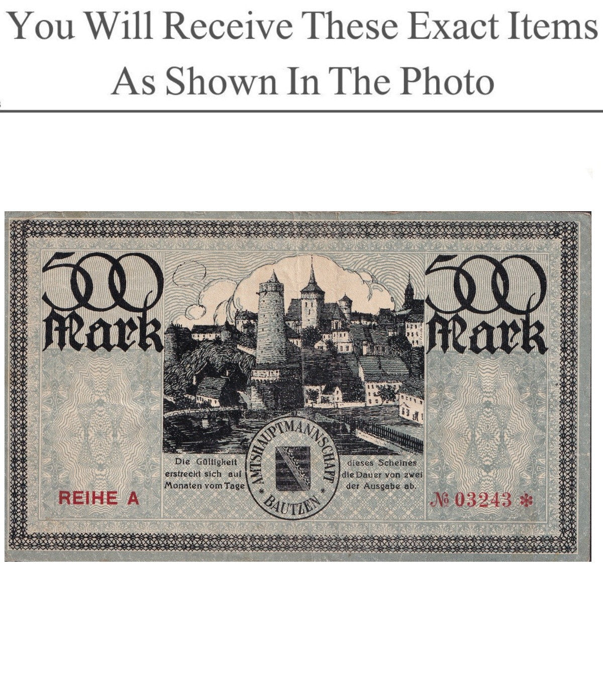 Germany Notgeld BAUTZEN 500 Mark 1922
