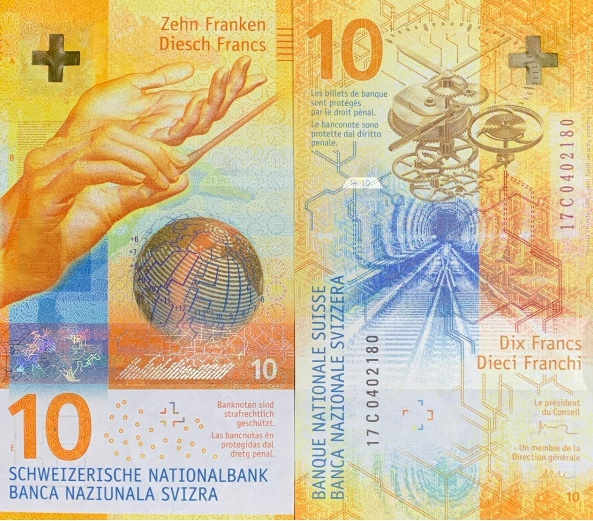 Switzerland 10 Francs 2017 P 75 UNC