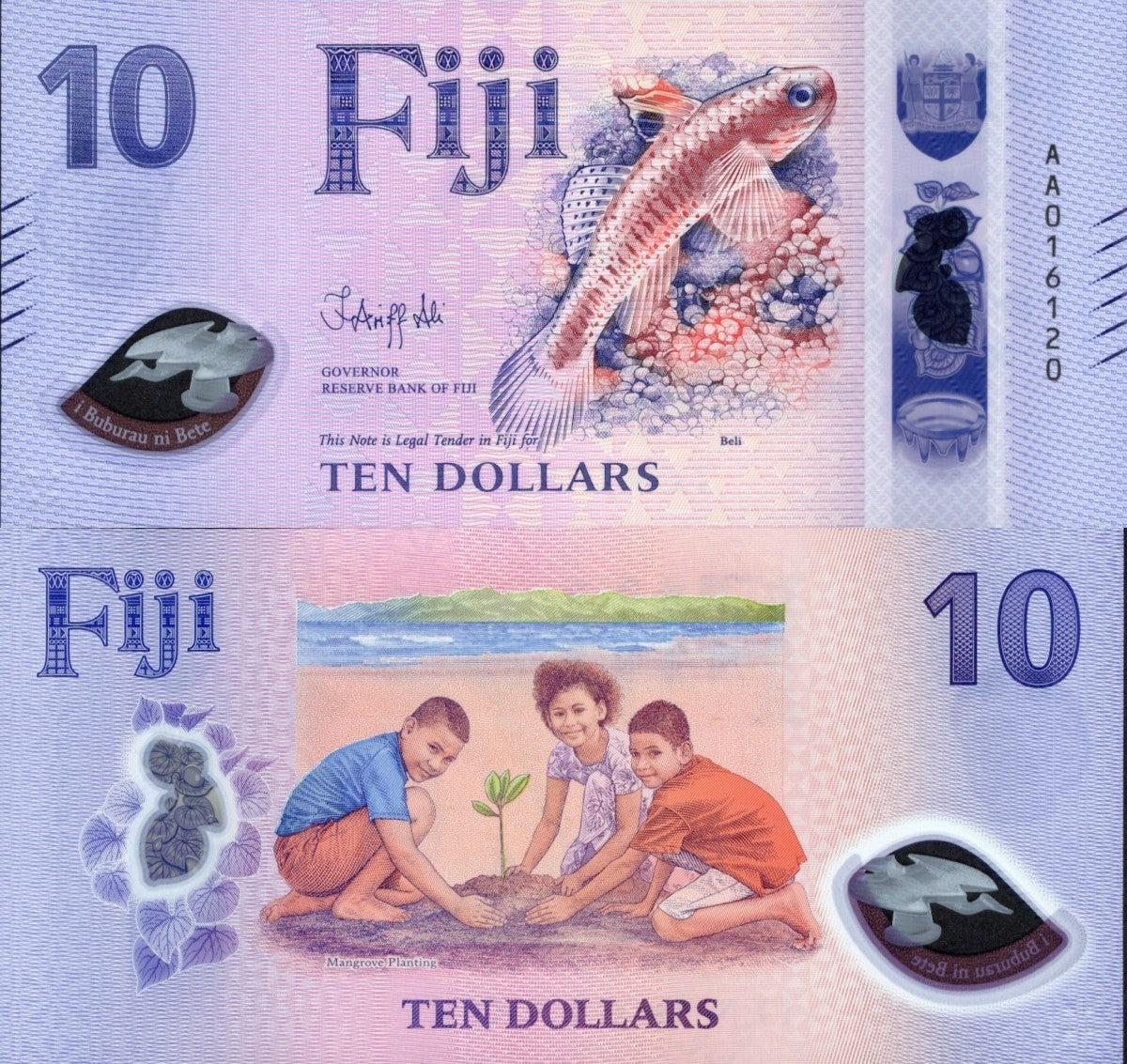 Fiji 10 Dollars 2026 P New Polymer Design UNC AA Prefix With Folder