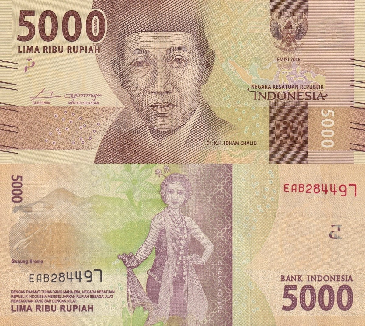 Indonesia 5000 Rupiah 2016 P 156a UNC