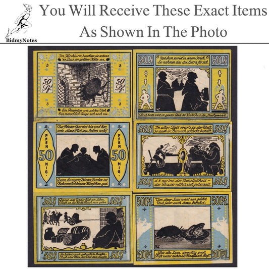 Germany Notgeld BISMARK 50 Pfennig 1921 Set 6 pcs